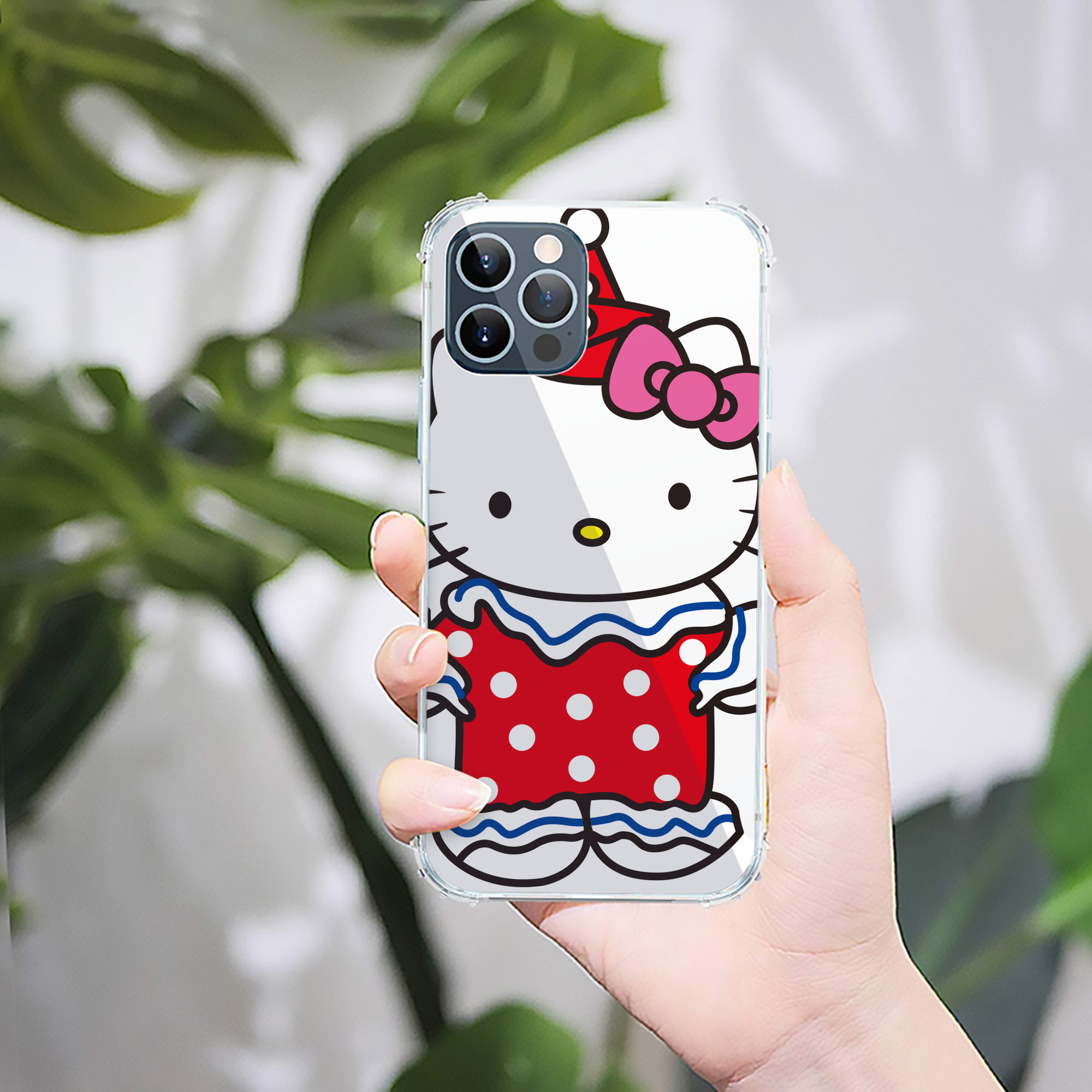 （画像用） Hello Kitty ハローキティ 【iPhone 12シリーズ対応】透明スマホケース（クリアソフトケース）